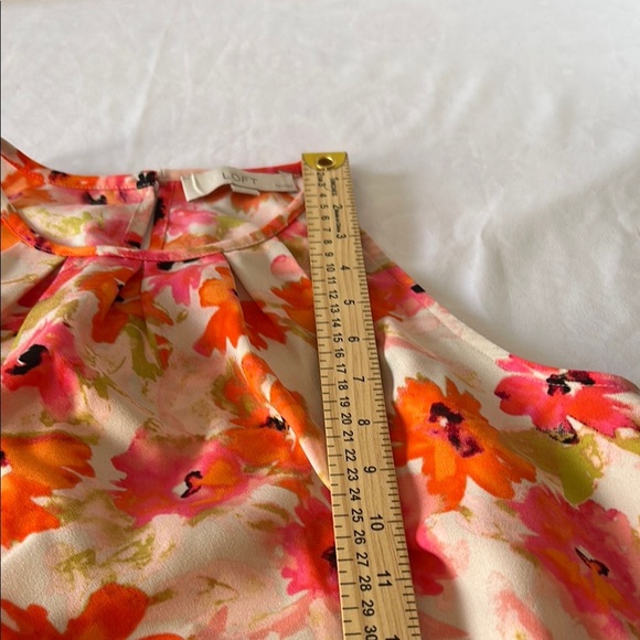 LOFT Orange Pink A-Line Knee-Length Skirt - Picture 4 of 9